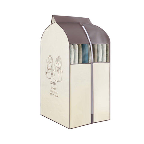 Hanging Garment Cover with Clear Window, 120 cm - Beige