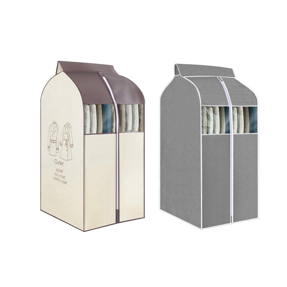 Hanging Garment Cover with Clear Window, 120 cm - Grey - view 3