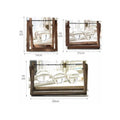 Hanging Glass Vase with Wood Stand for Hydroponic Plants - Size L, 3 Bottles (Tray 28 x 14 cm) - view 4