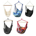 Hanging Hammock Chair Swing for Garden and Camping - Blue and Green Striped - view 3