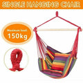 Hanging Hammock Chair Swing for Garden and Camping - Red Multicolour Striped - view 5