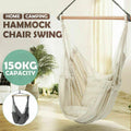 Hanging Hammock Chair Swing for Garden and Camping - White - view 4