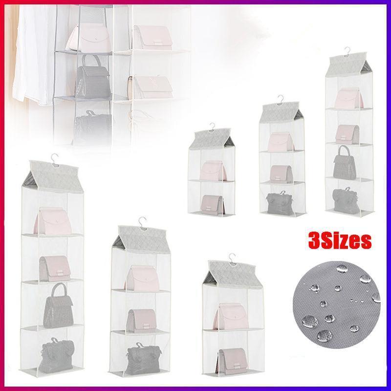 Hanging Handbag Organiser for Wardrobe - 2 Layers, 40 x 16 x 70 cm - view 2