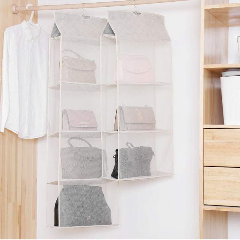 Hanging Handbag Organiser for Wardrobe - 2 Layers, 40 x 16 x 70 cm - view 3