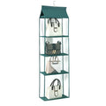 Hanging Handbag Storage Organiser for Wardrobe, 4 Layers, Dark Green - view 2