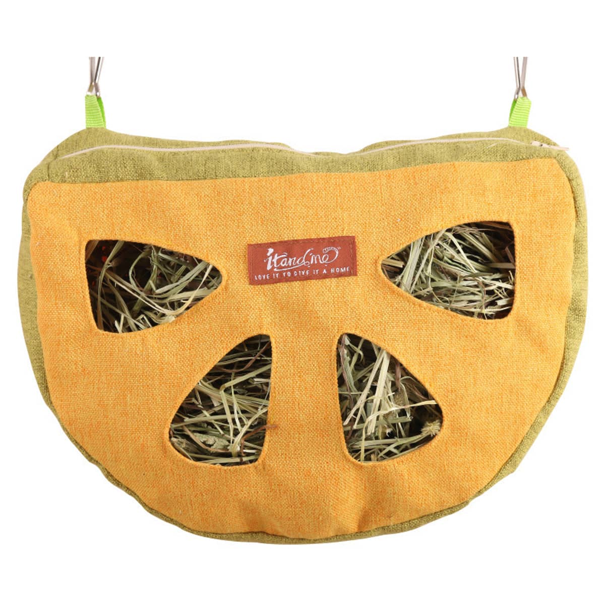 Hanging Hay Feeder Bag Washable Anti Waste for Bunnies, Hamsters and Small Pet Cages - view 2