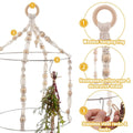 Hanging Herb Drying Rack, Handwoven Cotton Rope with 15 Hooks - view 4