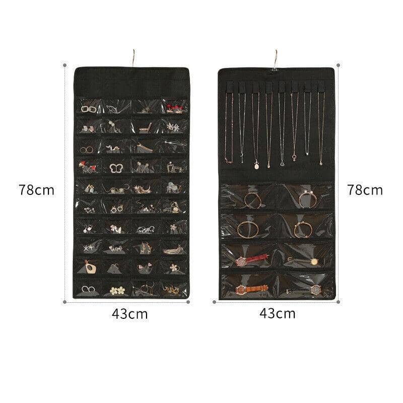 Hanging Jewellery Organiser with 48 Pockets and Metal Hanger - Beige - view 4