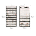 Hanging Jewellery Organiser with 48 Pockets and Metal Hanger - Beige - view 5