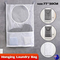 Hanging Laundry Bag, Oxford Cloth, 77 x 50 cm - Grey - view 2