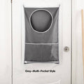 Hanging Laundry Bag with Pockets, 77 x 50 cm - Grey Oxford Cloth