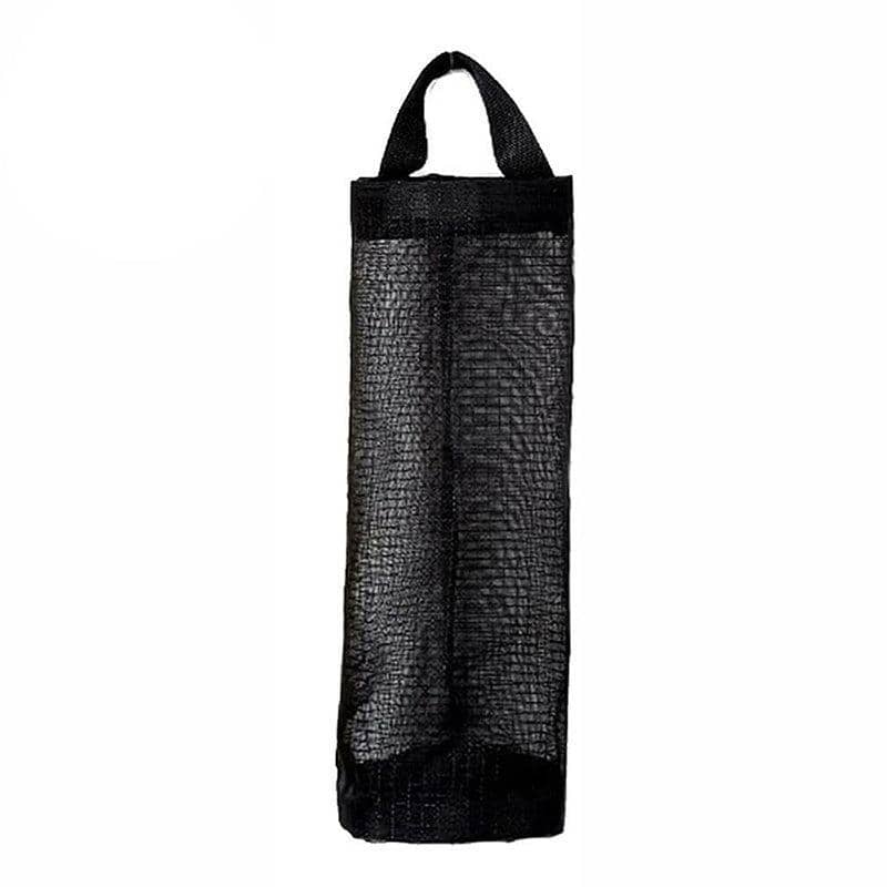Hanging Mesh Bag Organiser, Plastic Bag Dispenser - Black