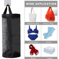 Hanging Mesh Bag Organiser, Plastic Bag Dispenser - Black - view 2