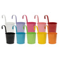 Hanging Metal Flower Bucket Planter 10 Piece Multicolour for Balcony and Garden Decor - view 2