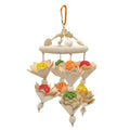 Hanging Parrot Chew Toy with Natural Wood and Woven Balls for Cage Beak Grinding - view 2