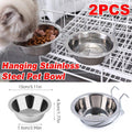 Hanging Pet Bowls, Stainless Steel, 13 cm Diameter, Pack of 2