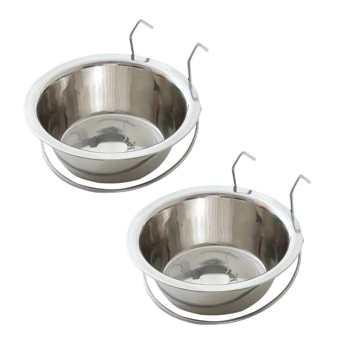Hanging Pet Bowls, Stainless Steel, 13 cm Diameter, Pack of 2 - view 2