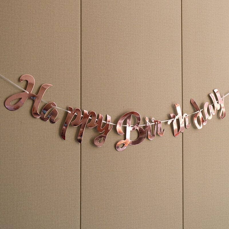 Happy Birthday Banner, Paper Bunting - Gold - view 4