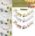 Happy Birthday Banner, Paper Bunting - Rose Gold - view 2