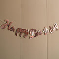 Happy Birthday Banner, Paper Bunting - Rose Gold - view 4
