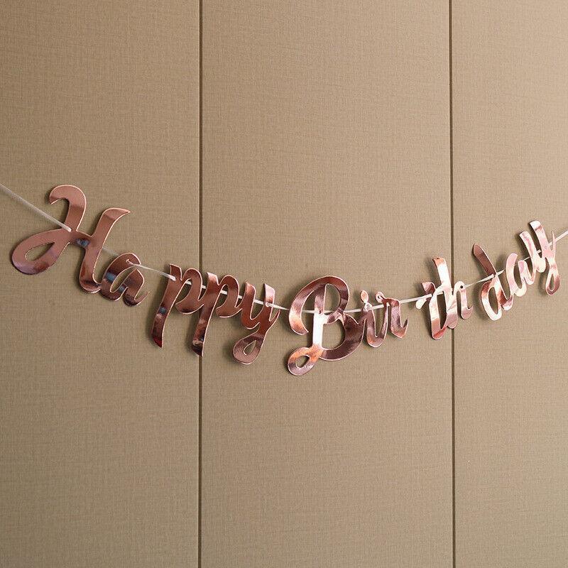 Happy Birthday Banner, Paper Bunting - Silver - view 4