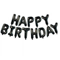 Happy Birthday Foil Balloon Letters Banner Set, Pack of 13 - Black