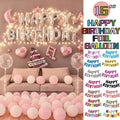 Happy Birthday Foil Balloon Letters Banner Set, Pack of 13 - Black - view 2
