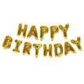 Happy Birthday Foil Balloon Letters Banner Set, Pack of 13 - Gold