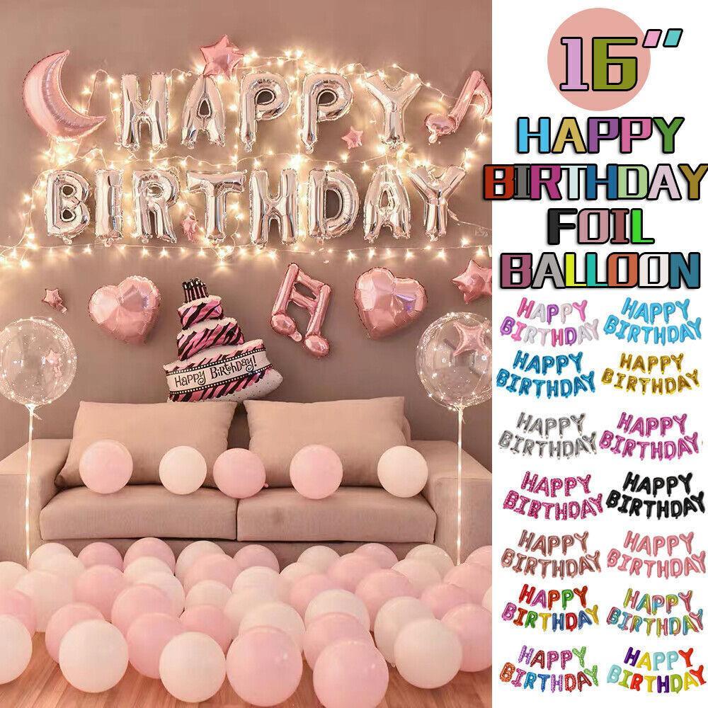Happy Birthday Foil Balloon Letters Banner Set, Pack of 13 - Red - view 2