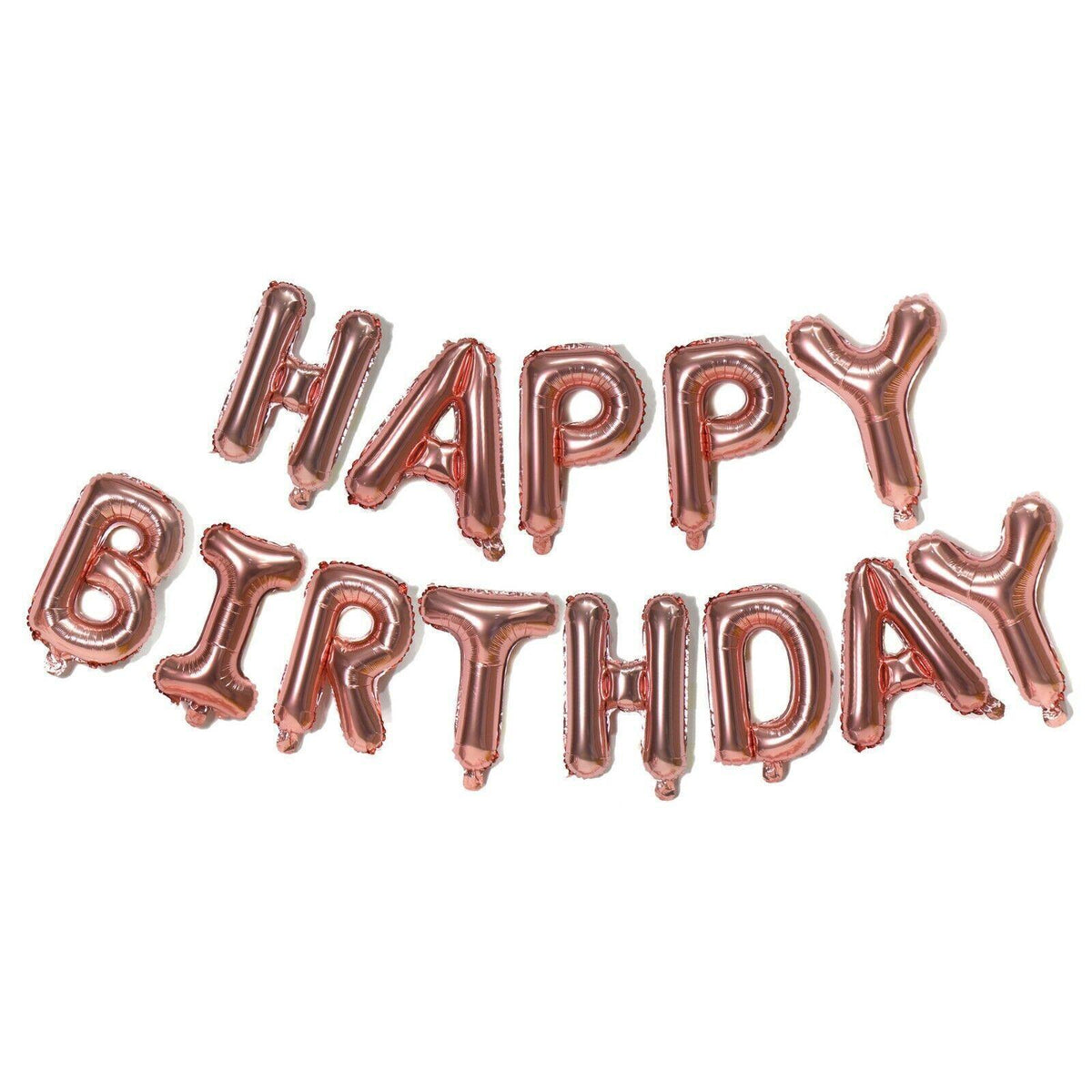 Happy Birthday Foil Balloon Letters Banner Set, Pack of 13 - Rose Gold