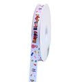 Happy Birthday Printed Ribbon 2 cm x 100 Yards - Heart Balloon, Candles and Party Hats