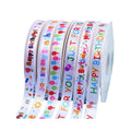 Happy Birthday Printed Ribbon 2 cm x 100 Yards - Rainbow Capital Letters and Balloons - view 3