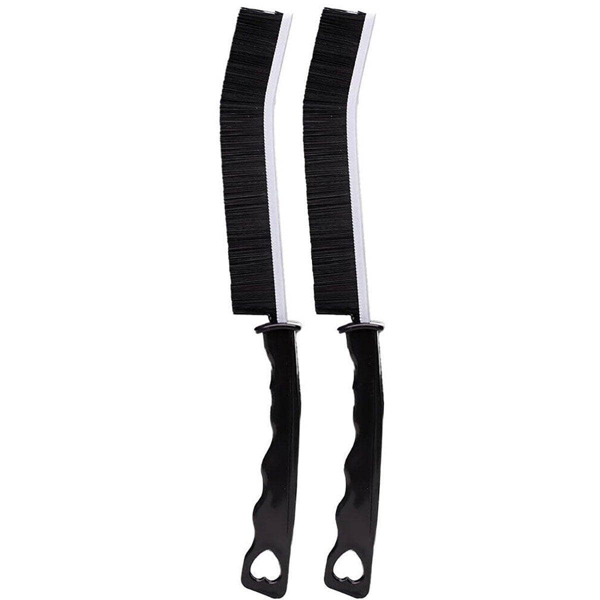 Hard Bristle Crevice Cleaning Brush for Gaps - Black, Pack of 2