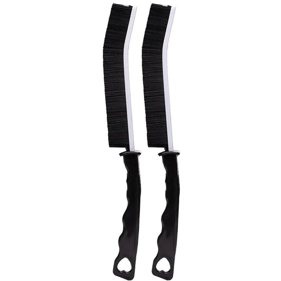 Hard Bristle Crevice Cleaning Brush for Gaps - Black, Pack of 2