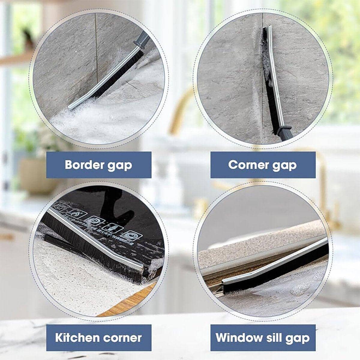Hard Bristle Crevice Cleaning Brush for Gaps - Black, Pack of 2 - view 4