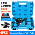 Harmonic Balancer and Crankshaft Pulley Puller Kit, 6 Piece Set with Carry Case