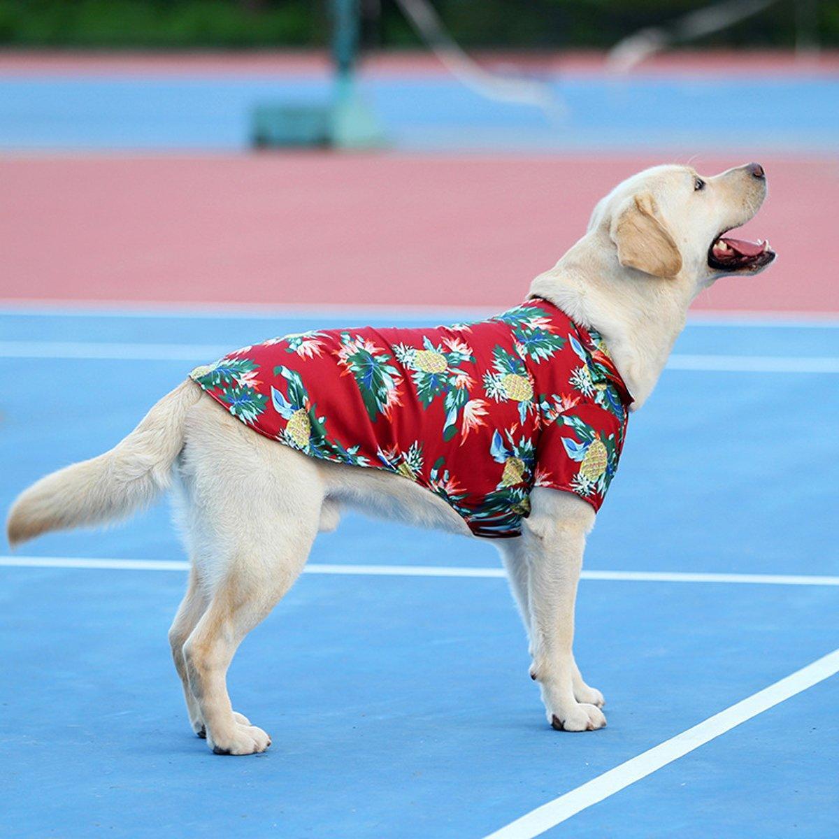 Hawaiian Shirt for Pets - Green Tropical Leaf Print, Size XL (Chest 50 cm) - view 5