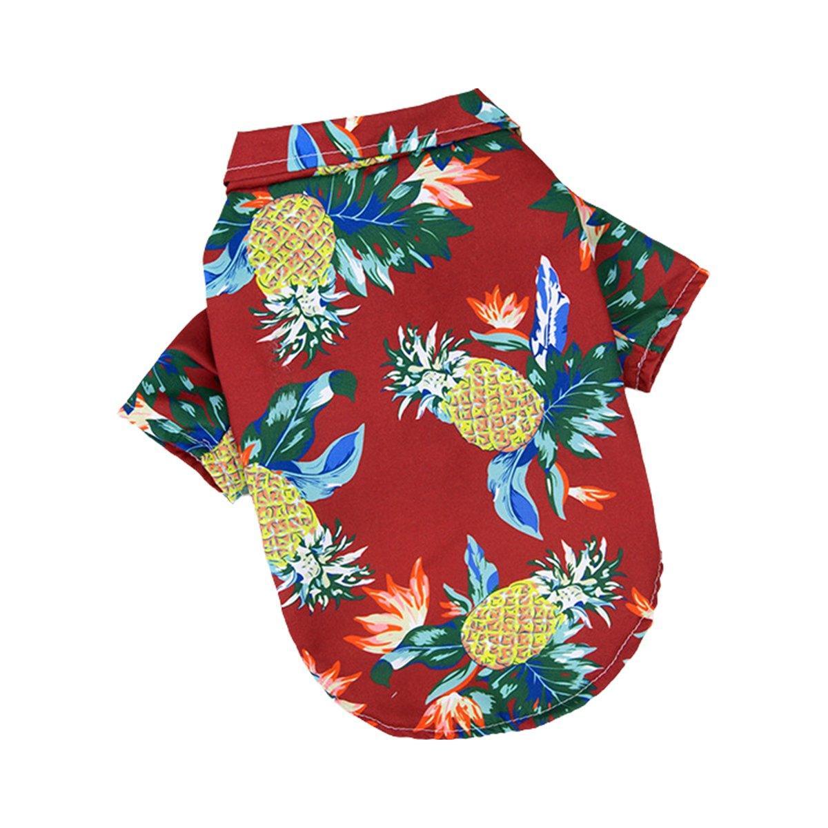 Hawaiian Shirt for Pets - Red Pineapple Print, Size 3XL (Chest 65 cm)