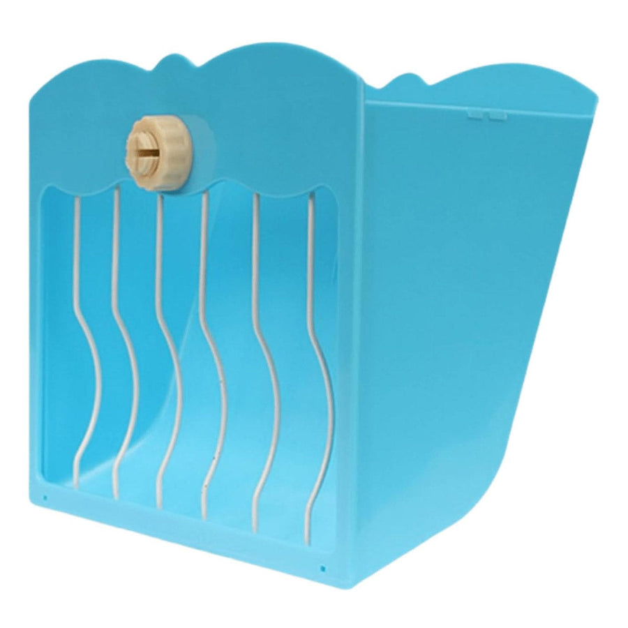 Hay Feeder Rack for Rabbits and Guinea Pigs - Blue, Steel Mesh Front