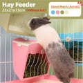 Hay Feeder Rack for Rabbits and Guinea Pigs - Pink, Acrylic Front - view 2