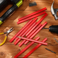 HB Flat Carpenter Marking Pencils, 175 mm, Pack of 12 - Red - view 5