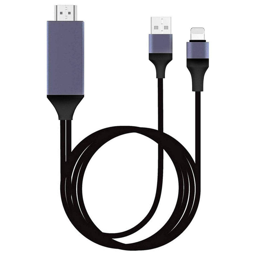 HDMI Cable for iPhone with Lightning Connector, 1080p, 2 m - Black
