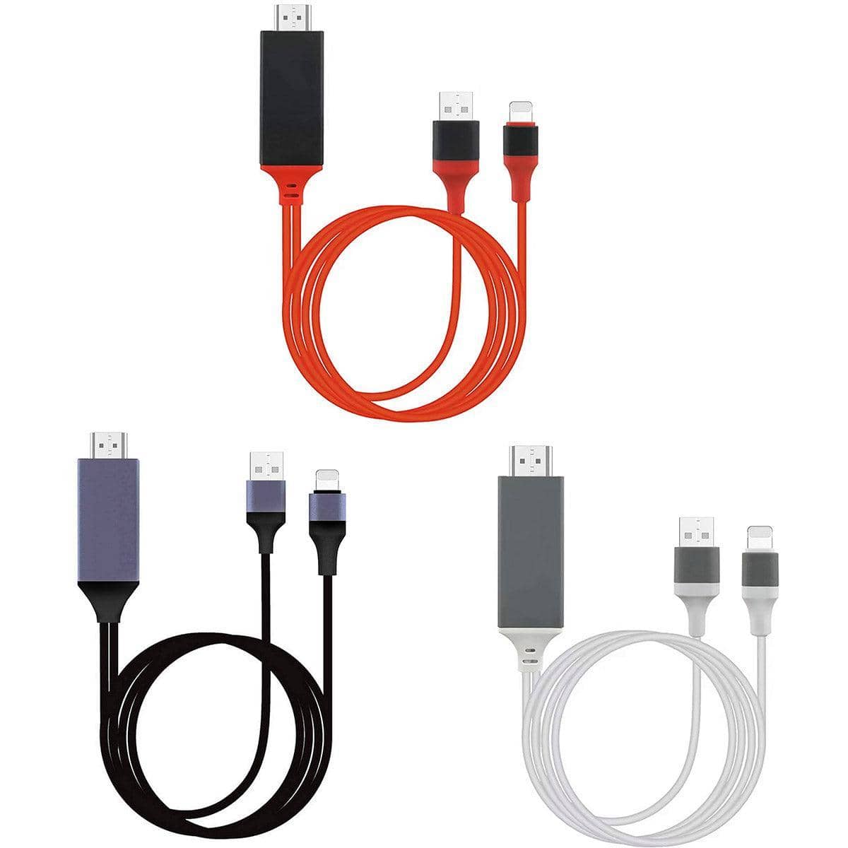 HDMI Cable for iPhone with Lightning Connector, 1080p, 2 m - Black - view 3