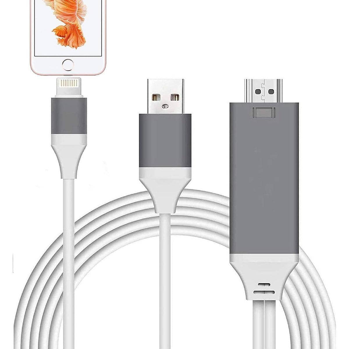 HDMI Cable for iPhone with Lightning Connector, 1080p, 2 m - Black - view 4