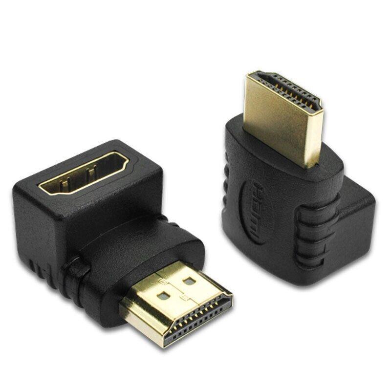 HDMI Right Angle Adapter, Male to Female 90 Degree, Pack of 2 - Black - view 4