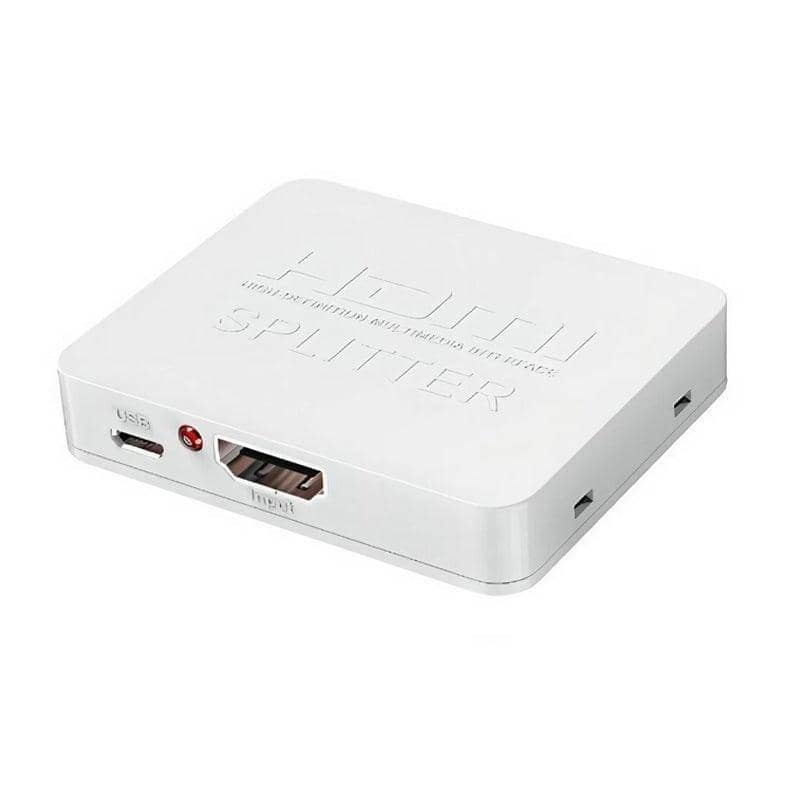 HDMI Splitter with One Input and Two Outputs, 4K 1080p HDCP Amplifier - White - view 2