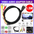 HDMI to 3 RCA Video Audio Adapter Cable - 1.5 m, Gold Plated