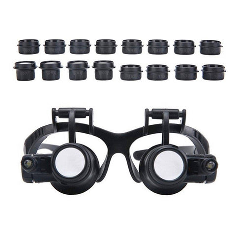 Head Mounted Magnifier with LED Light and 16 Lenses for Jewellery and Watch Repair - view 2