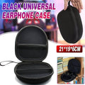 Headphone Hard Carrying Case with Mesh Pocket, 21 x 19 x 6 cm - Black