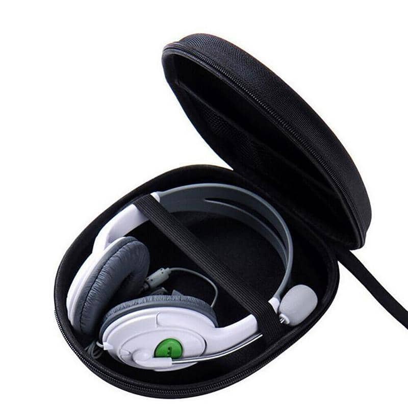 Headphone Hard Carrying Case with Mesh Pocket, 21 x 19 x 6 cm - Black - view 4
